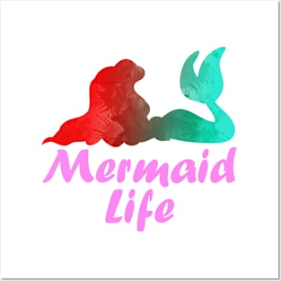 Mermaid Life Inspired Silhouette Posters and Art